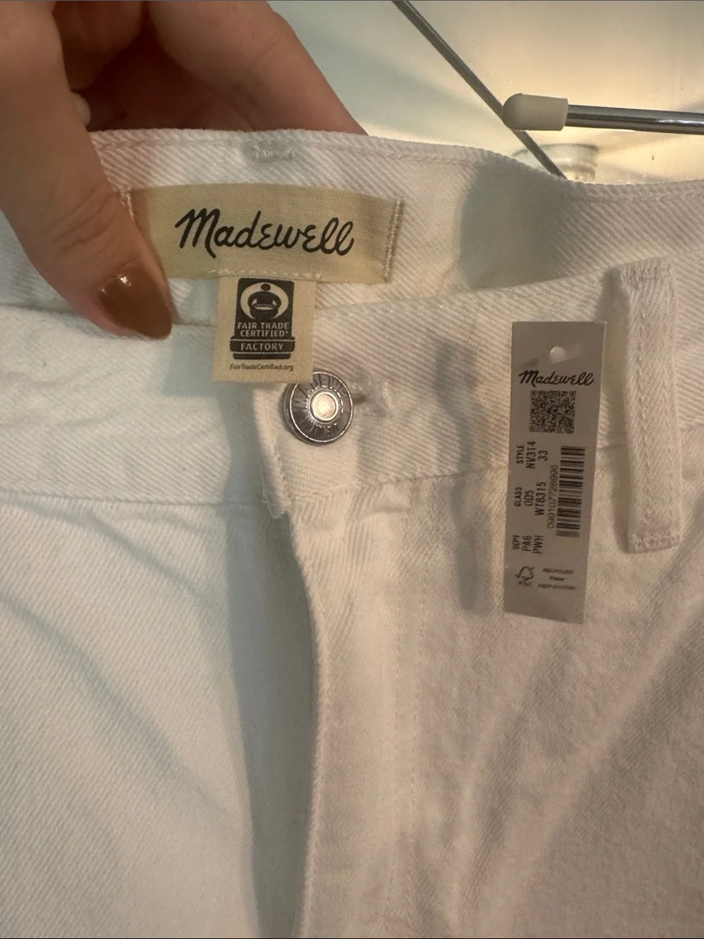 NEW Madewell 1997 Denim Bermuda Shorts White W33